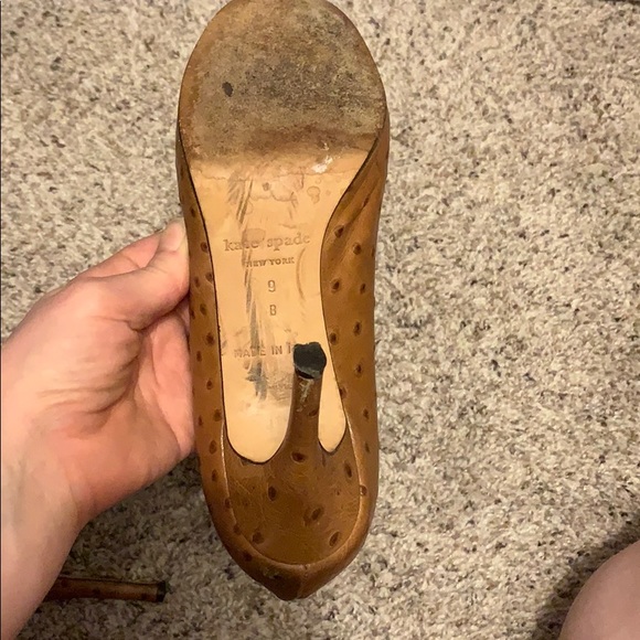 Kate Spade Light Brown Heels with Polka Dots - Picture 5 of 5